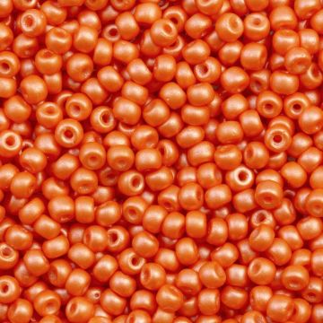 Rocailles Tchèques Mat (3 mm) Dazzling Orange Pearlshine (15 grammes)