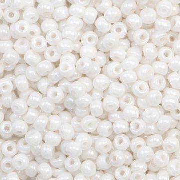 Rocailles Tchèques (4 mm) Shine Pearl White (15 grammes)