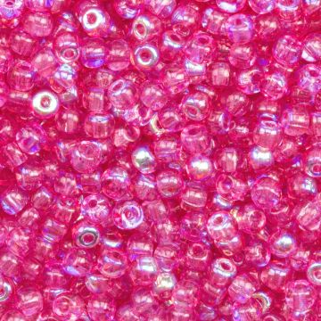 Rocailles Tchèques (3 mm) Candy Pink AB (25 grammes)