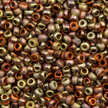 Rocailles Tchèques (4 mm) Crystal Etched California Gold Rush (15 grammes)