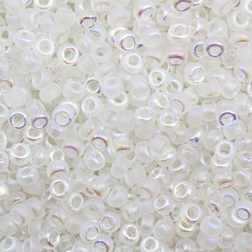 Rocailles Tchèques (3 mm) Crystal Etched AB Full (15 grammes)