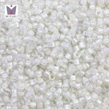 Perles Miyuki Delica (11/0) White Lined Crystal AB (2.8 grammes)