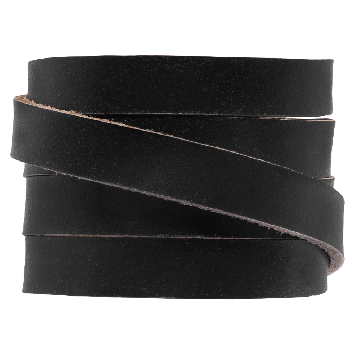 Lacet Cuir Plat (10 x 2 mm) Black (1 mètre)