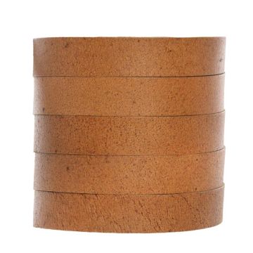 Lacet Cuir Plat (10 x 2 mm) Natural Dye Brown (1 mètre)