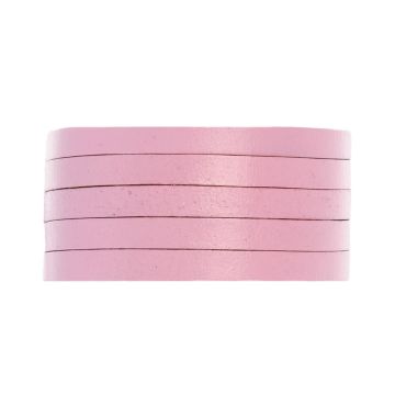 Lacet Cuir Plat (5 x 1.9 mm) Pink (1 mètre)