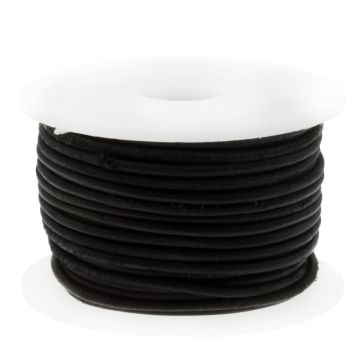 Cordon Cuir Vintage DQ (1 mm) Black (10 mètres)