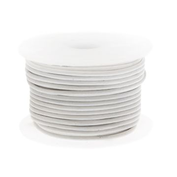 Cordon Cuir Rond (1 mm) White (10 mètres)