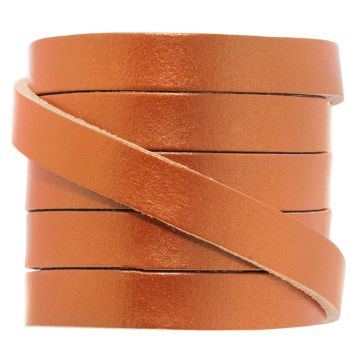 Lacet Cuir Plat (10 x 2 mm) Metallic Copper (1 mètre)