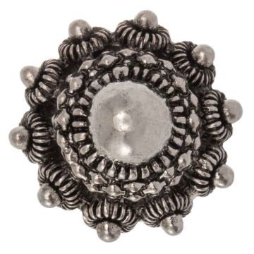 Perle Coulissante Bouton Zélandais (20 x 12 mm) Argent Antique (2 pièces)