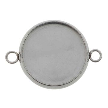 Connecteur Serti Acier Inoxydable (14 mm) Argent Antique (10 pièces)