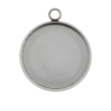 Breloque Serti Acier Inoxydable (14 mm) Argent Antique (10 pièces)