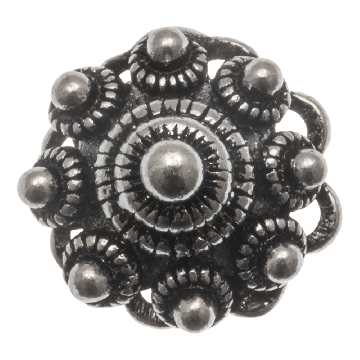 Perle Coulissante Bouton Zélandais (12.5 x 8 mm) Argent Antique (2 pièces)