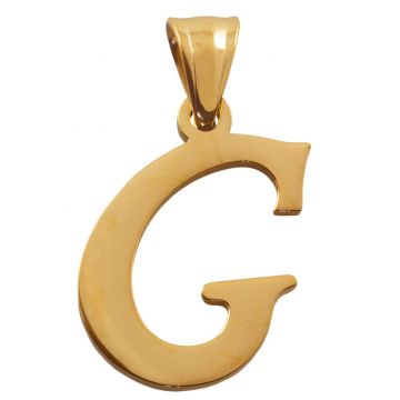Pendentif Lettre G Acier Inoxydable (33 x 18 x 2 mm) Or (1 pièce)