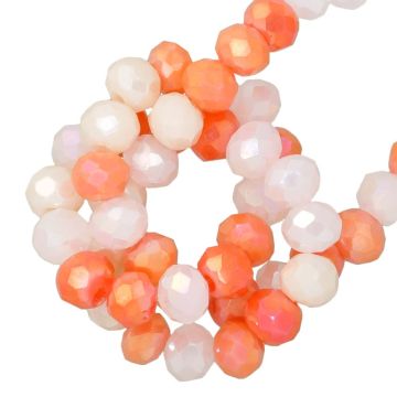 Perles Facettes Rondelles (3 x 2.5 mm) Galvanized Coral Peach AB (185 pièces)