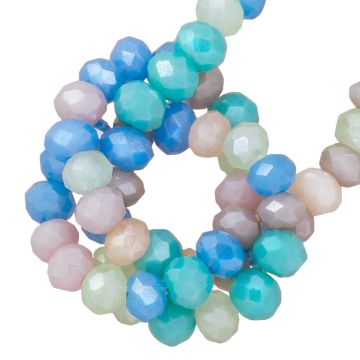 Perles Facettes Rondelles (3 x 2.5 mm) Galvanized Blue Lagoon AB (185 pièces)