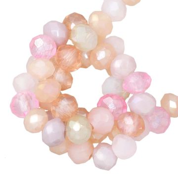 Perles Facettes Rondelles (3 x 2.5 mm) Galvanized Pink Fiesta AB (185 pièces)
