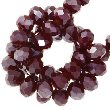 Perles Facettes Rondelles (8 x 6 mm) Galvanized Dark Mahogany (65 pièces)