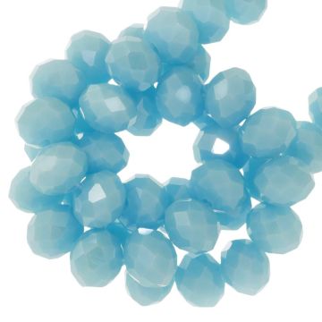 Perles Facettes Rondelles (8 x 6 mm) Galvanized Baby Blue (65 pièces)