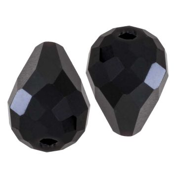 Perles Facettes Goutte (8 x 10 mm) Black (10 pièces)  