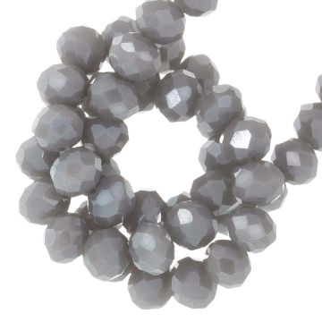 Perles Facettes Rondelles (4 x 3 mm) Galvanized Lilac Grey (120 pièces)