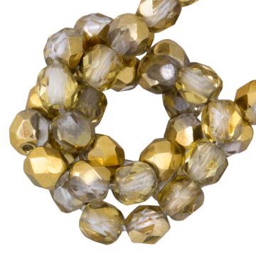 Perles Facettes Polies au Feu Tchèques (4mm) Crystal Amber (50 pièces)