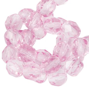 Perles Facettes Polies au Feu Tchèques (4 mm) Light Rose (50 pièces)
