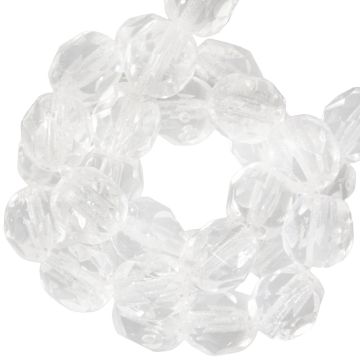 Perles Facettes Polies au Feu Tchèques (6 mm) Crystal (25 pièces)