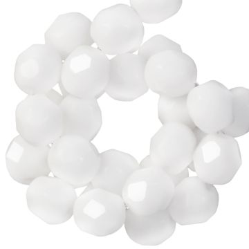 Perles Facettes Polies au Feu Tchèques (6 mm) Chalk White (25 pièces)
