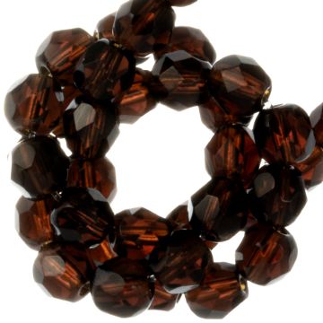 Perles Facettes Polies au Feu Tchèques (4 mm) Dark Topaz (50 pièces)