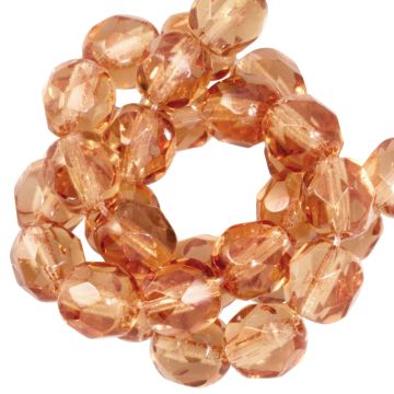 Perles Facettes Polies au Feu Tchèques (6 mm) Summer Peach (25 pièces)