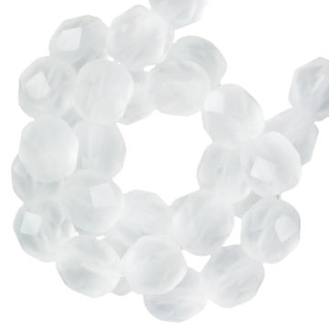 Perles Facettes Polies au Feu Tchèques (6 mm) Crystal Matt (25 pièces)