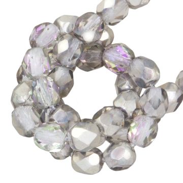 Perles Facettes Polies au Feu Tchèques (4mm) Crystal Vitrail Light (50 pièces)