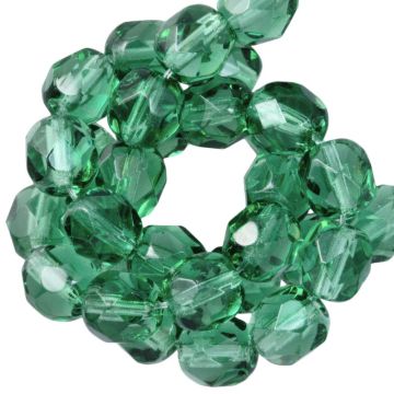 Perles Facettes Polies au Feu Tchèques (6 mm) Green Tourmaline (25 pièces)