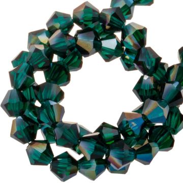 Perles Facettes Bicone Tchèques (4 mm) Emerald Celsian (30 pièces)
