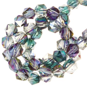 Perles Facettes (6 mm) Sea Green Half Plated (100 pièces)