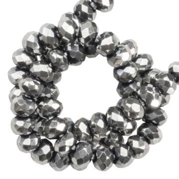 Perles Facettes Rondelles (2 x 1.6 mm) Silver Full Plated (200 pièces)