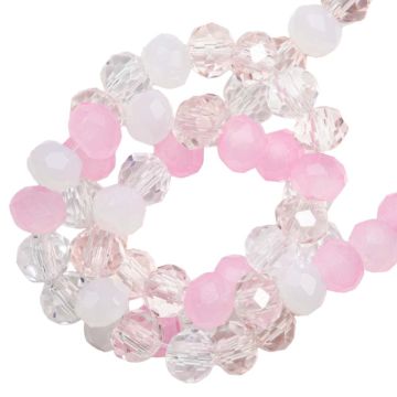 Perles Facettes Rondelles (3 x 2.5 mm) Baby Pink (150 pièces)