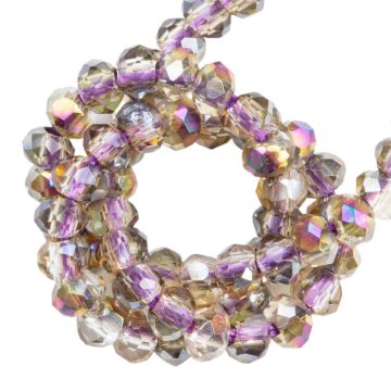 Perles Facettes Rondelles (2 x 1.6 mm) Rosy Brown Half Plated (200 pièces)