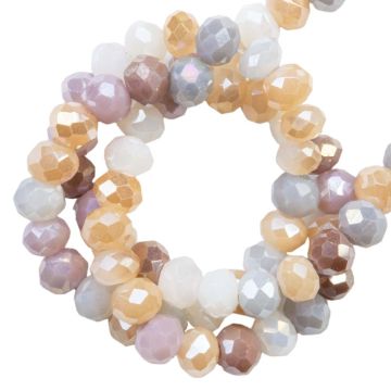 Perles Facettes Rondelles (3 x 2.5 mm) Neutrals AB (150 pièces)