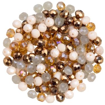 Perles Facettes Rondelles (6 x 5 mm) BurlyWood  (140 pièces)