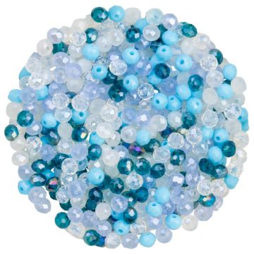 Perles Facettes Rondelles (4 x 3 mm) Light Sky Blue (400 pièces)