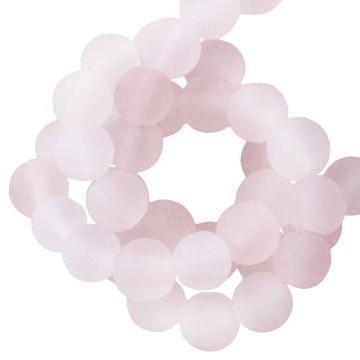 Perles Quartz Rose Givrées (6 mm) 62 pièces