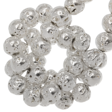 Perles de Lave (4 mm) Galvanized Silver (88 pièces)