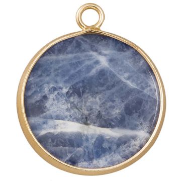 Pendentif Sodalite (25.5 x 21 x 3 mm) Or (1 pièce)