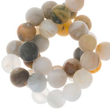 Perles Agate Feuille de Bambou Givrées (6 mm) 60 pièces