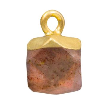 Breloque Quartz Fraise (12 x 10 mm) Or (1 pièce)