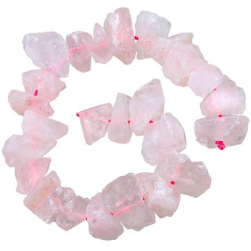 Perles Quartz Rose (9 - 17 x 7 - 16 x 8 - 14 mm) 20 pièces