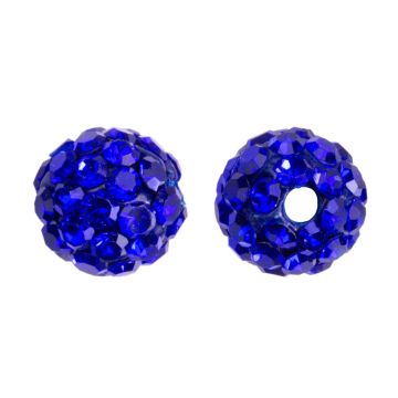 Perles Shamballa (6 mm) Sapphire (5 pièces)