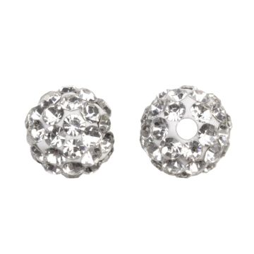 Perles Shamballa (4 mm) Crystal (5 pièces)