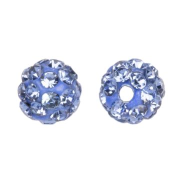 Perles Shamballa (4 mm) Lichen Blue (5 pièces)